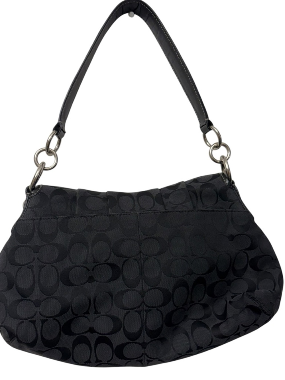 Coach Y2K Signature Flap Hobo/Shoulder Bag. F17093. Black/Silver-Tone Hardware. - Picture 10 of 10